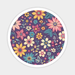 Purple Floral Magnet